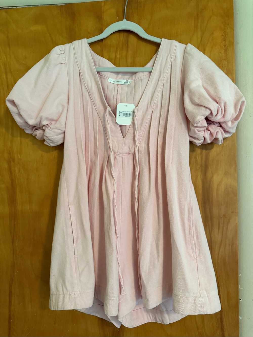 Light Pink Short-Sleeve Romper